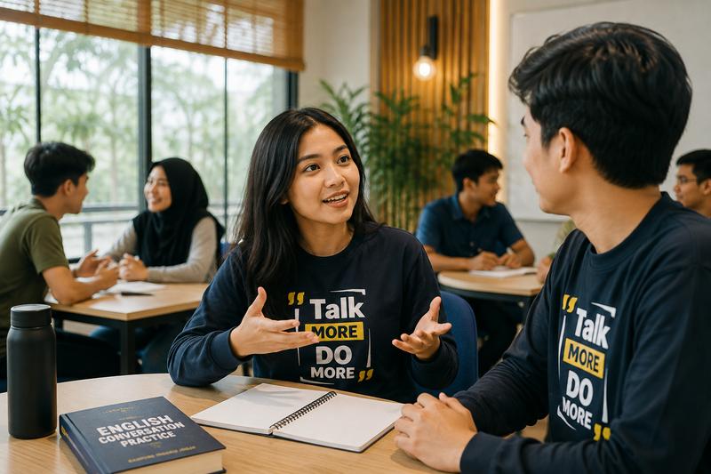 Peserta sedang praktik conversation di kelas KIJ